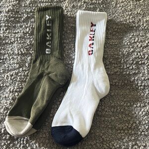 Oakley Athletic Socks - Olive and White